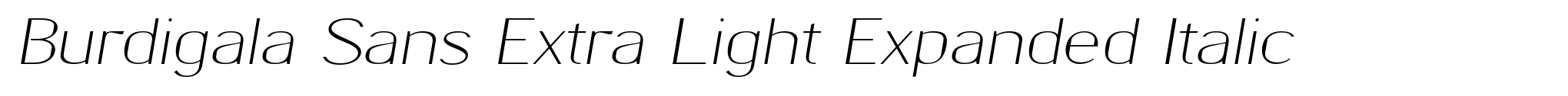 Burdigala Sans Extra Light Expanded Italic image